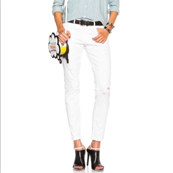 Frame Le Garçon Boyfriend Straight Leg Jeans in Blanc 28 - Picture 1 of 7